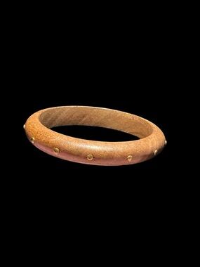 Studded Wood Bangle Bracelet